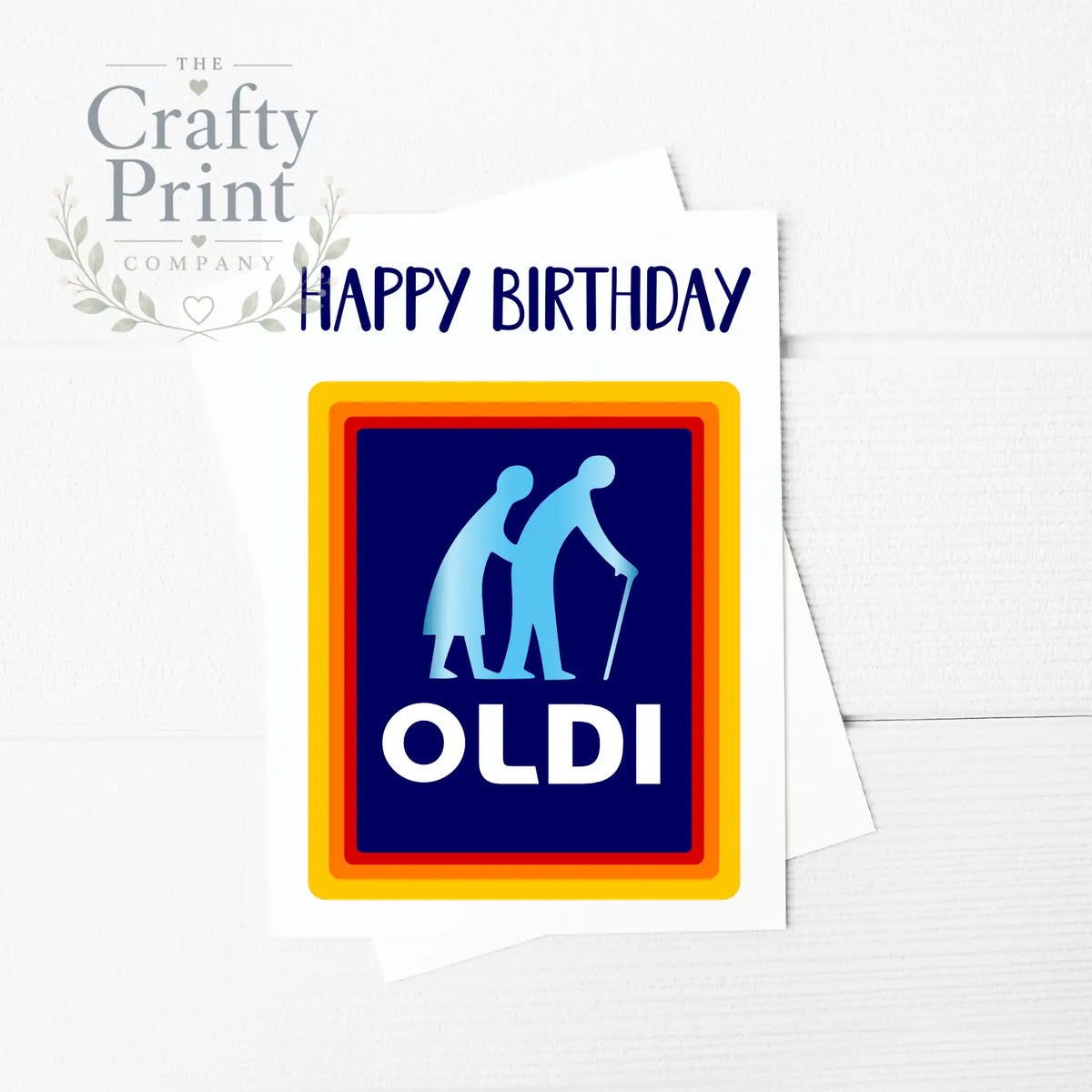 Happy Birthday Oldi A5 Card & Envelope - Greeting Note Cards