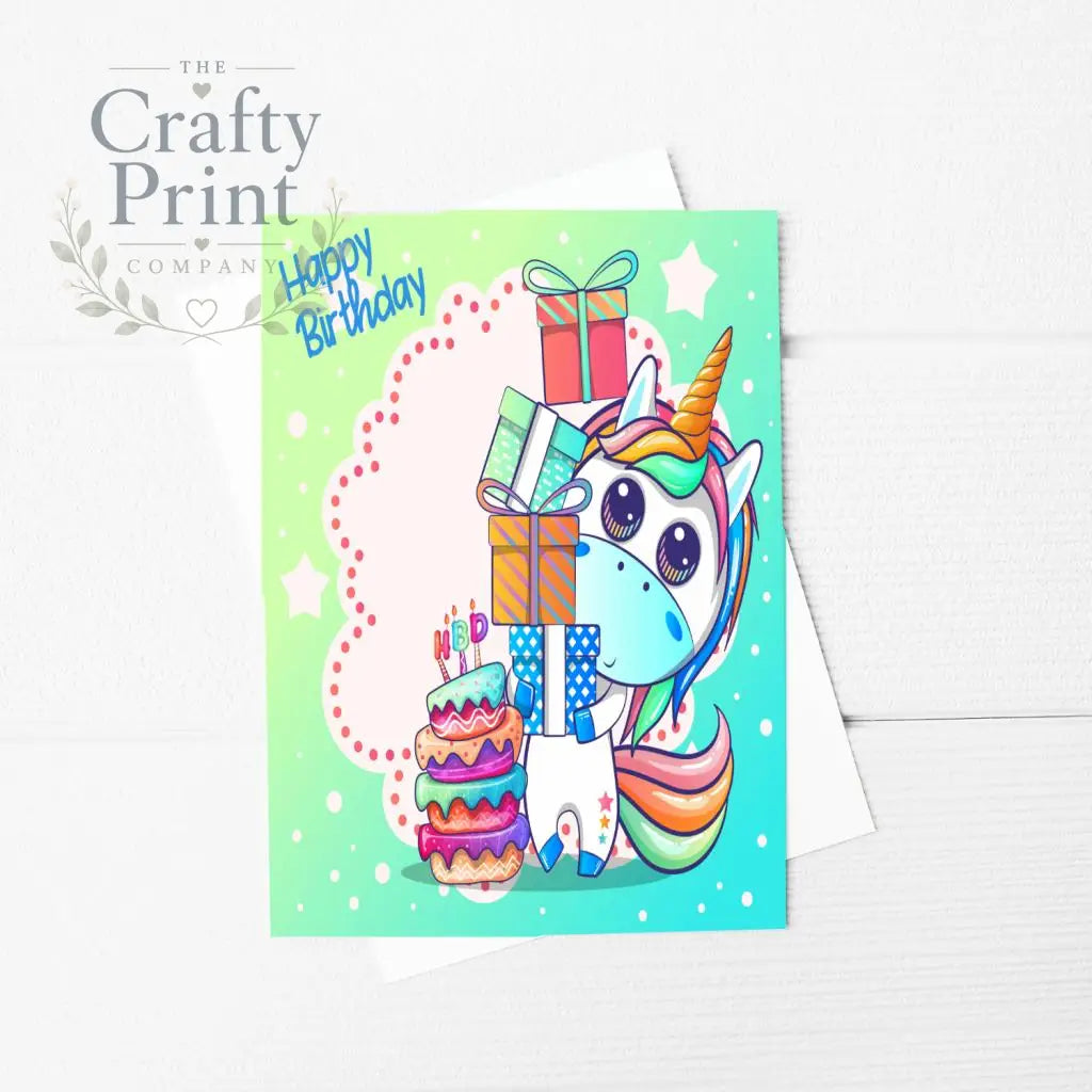 Happy Birthday Unicorn A5 Card & Envelope - Greeting Note