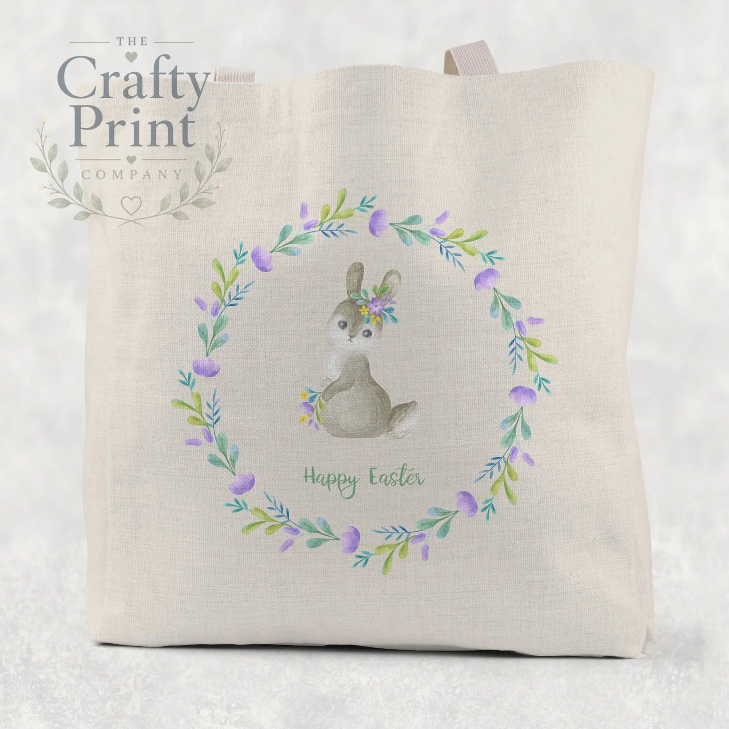 Happy Easter Bunny Wreath Tote/Goodie Bag - Gift Bags