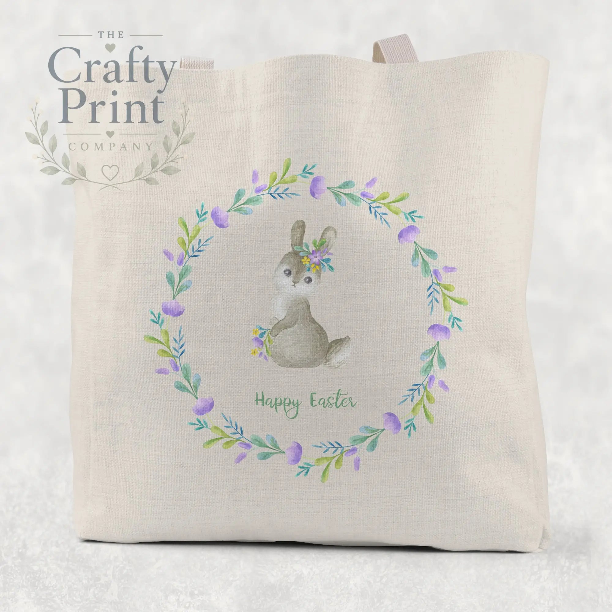 Happy Easter Bunny Wreath Tote/Goodie Bag - Gift Bags