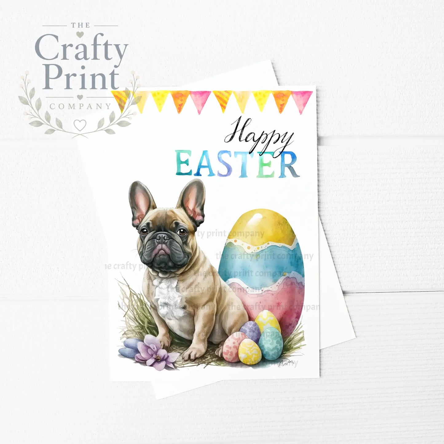 Happy Easter French Bulldog A5 Card - Greeting & Note Cards