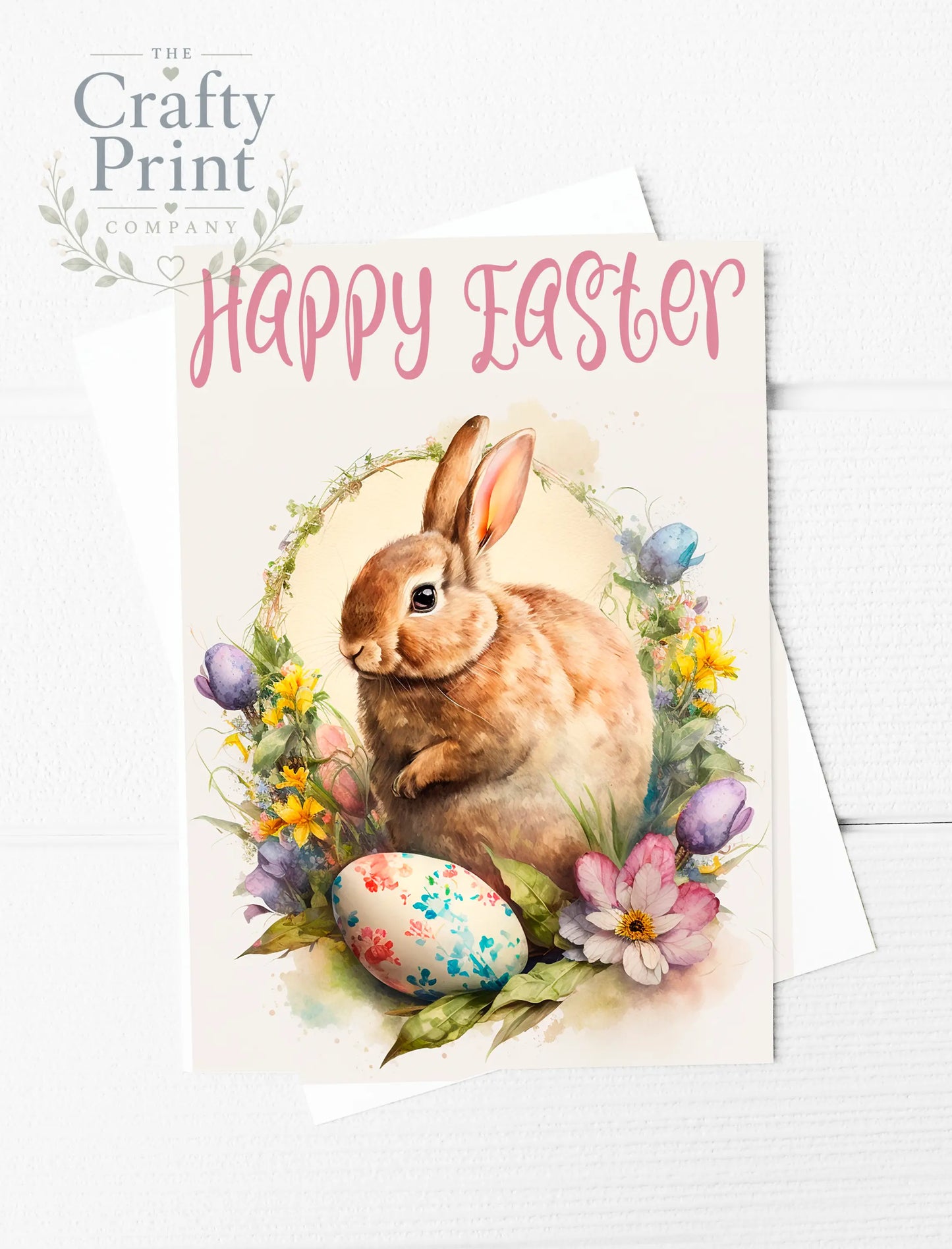Happy Easter Rabbit Egg Frame A5 Card - Greeting & Note