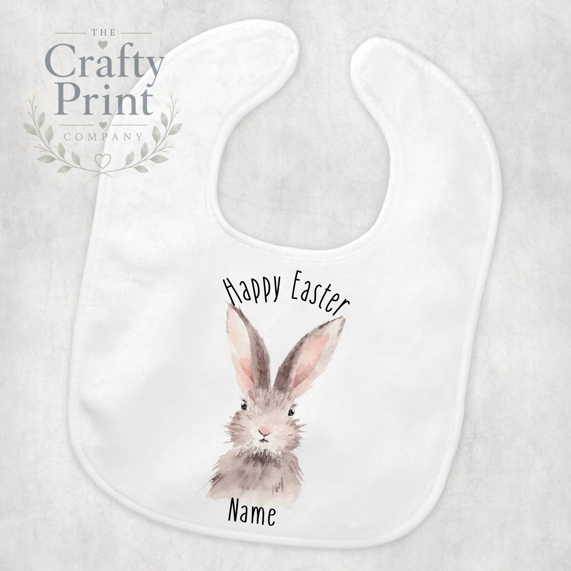 Happy Easter Rabbit Personalised Baby Bib - Boy - & Toddler