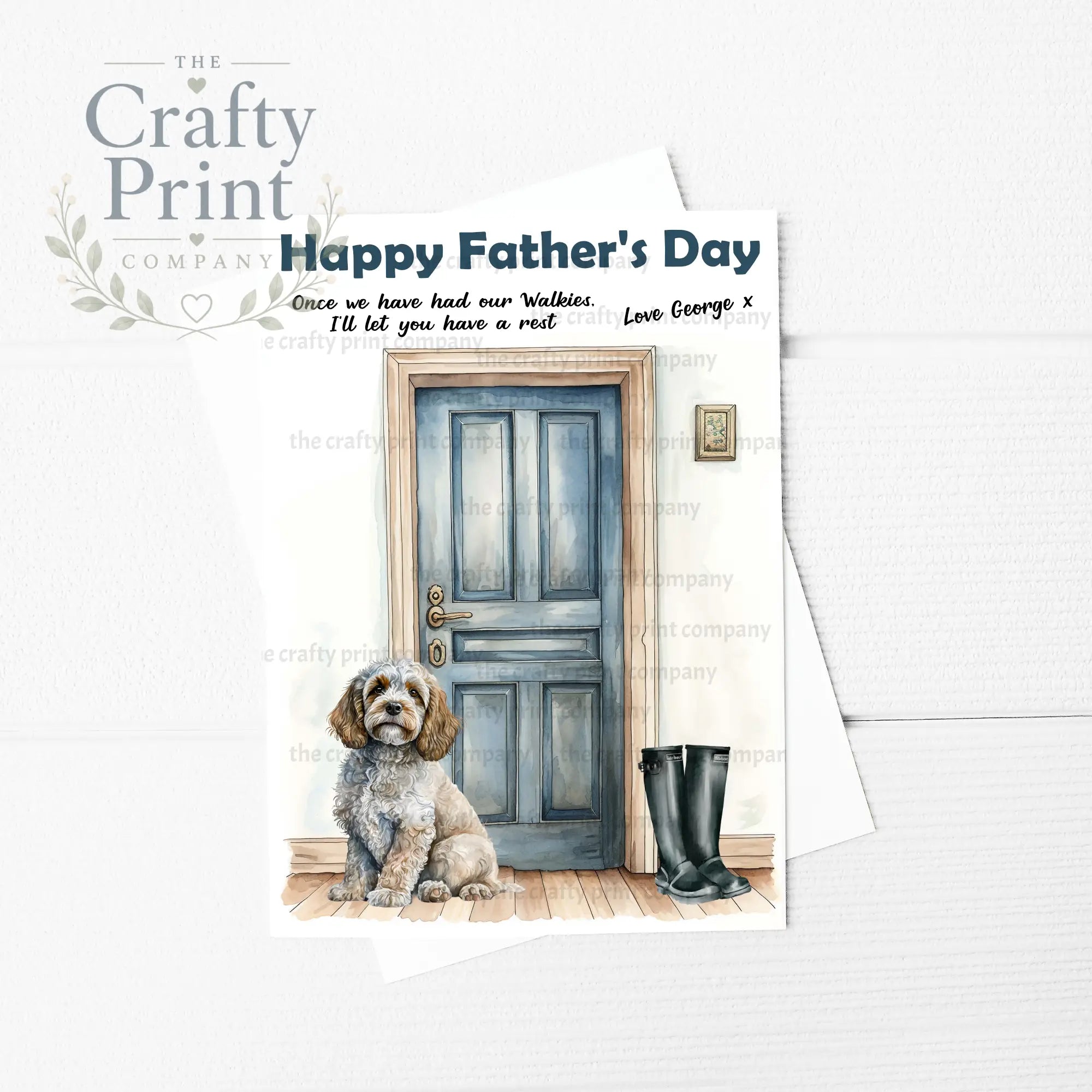Happy Father’s Day Cockapoo Waiting A5 Card - Greeting &