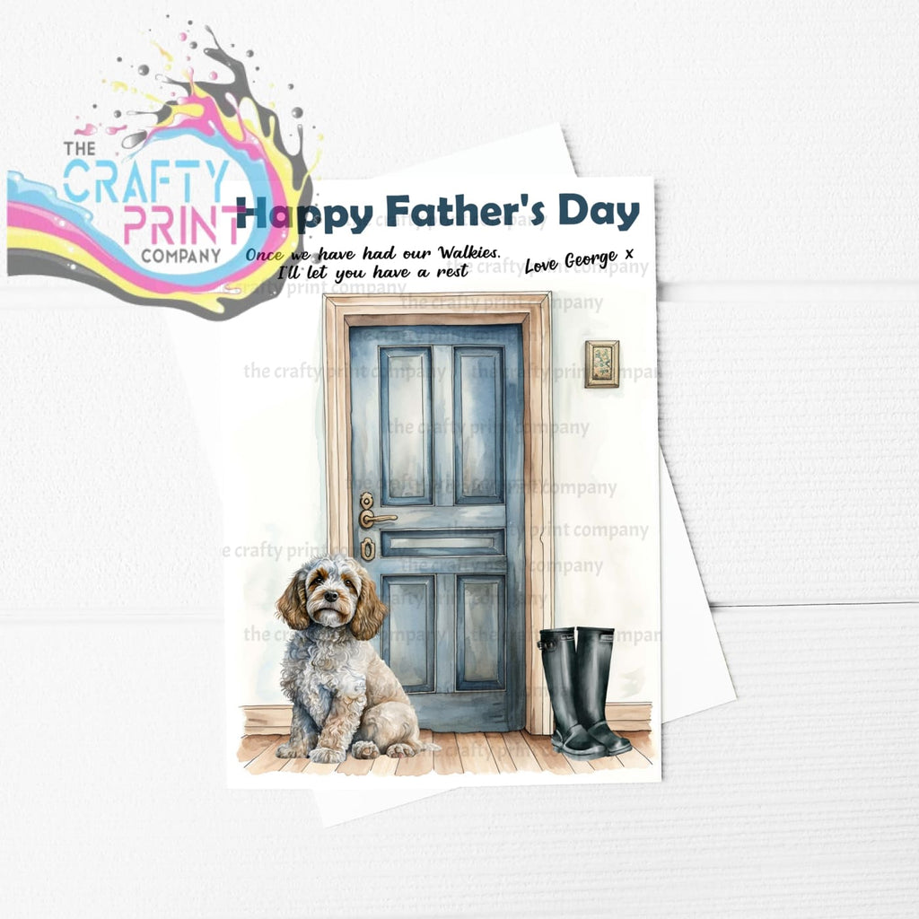 Happy Father’s Day Cockapoo Waiting A5 Card - Greeting &