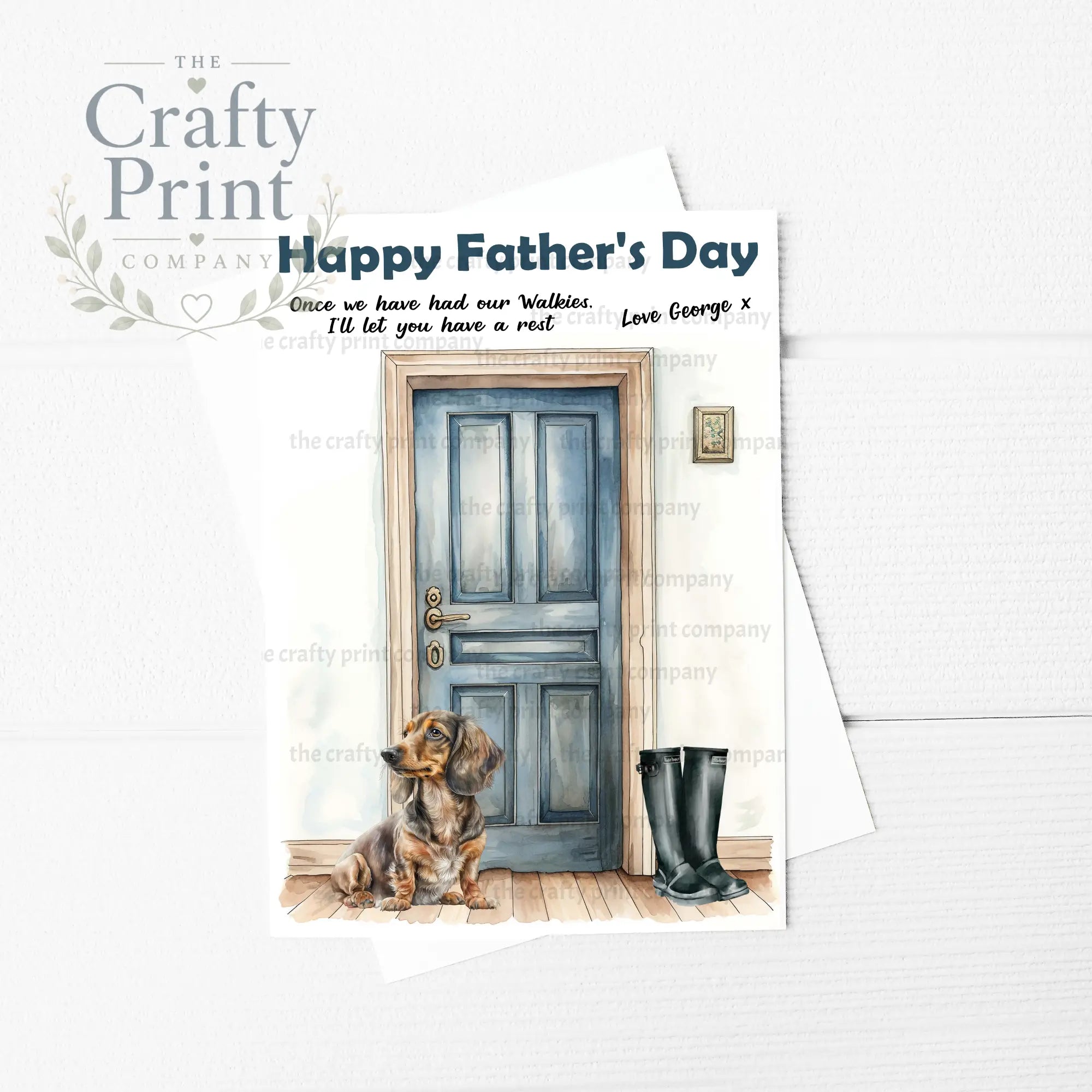 Happy Father’s Day Dachshund Waiting A5 Card - Greeting &