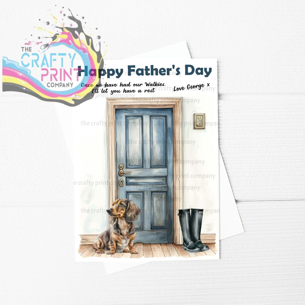 Happy Father’s Day Dachshund Waiting A5 Card - Greeting &