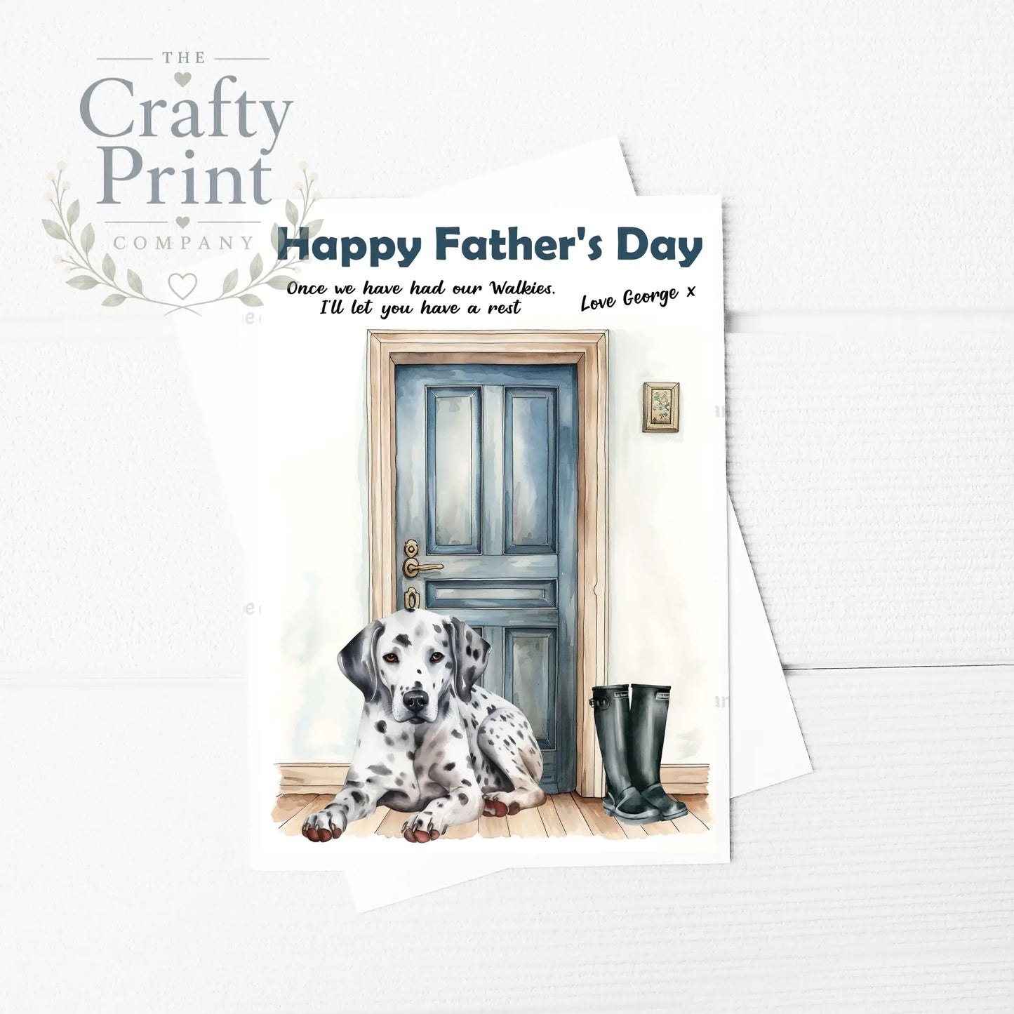 Happy Father’s Day Dalmation Waiting A5 Card - Greeting &