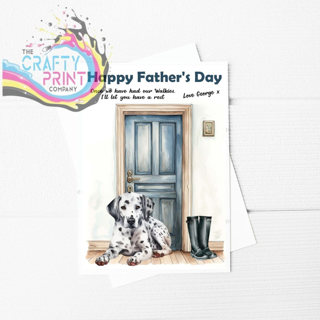 Happy Father’s Day Dalmation Waiting A5 Card - Greeting &