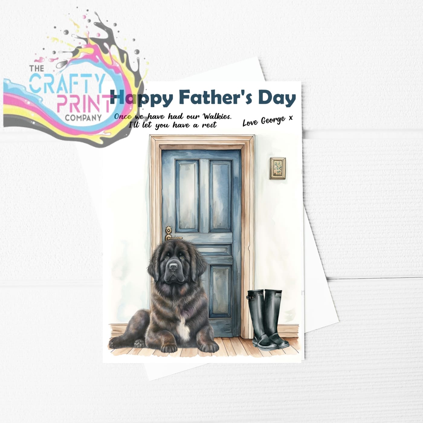 Happy Father’s Day Newfoundland Waiting A5 Card - Greeting
