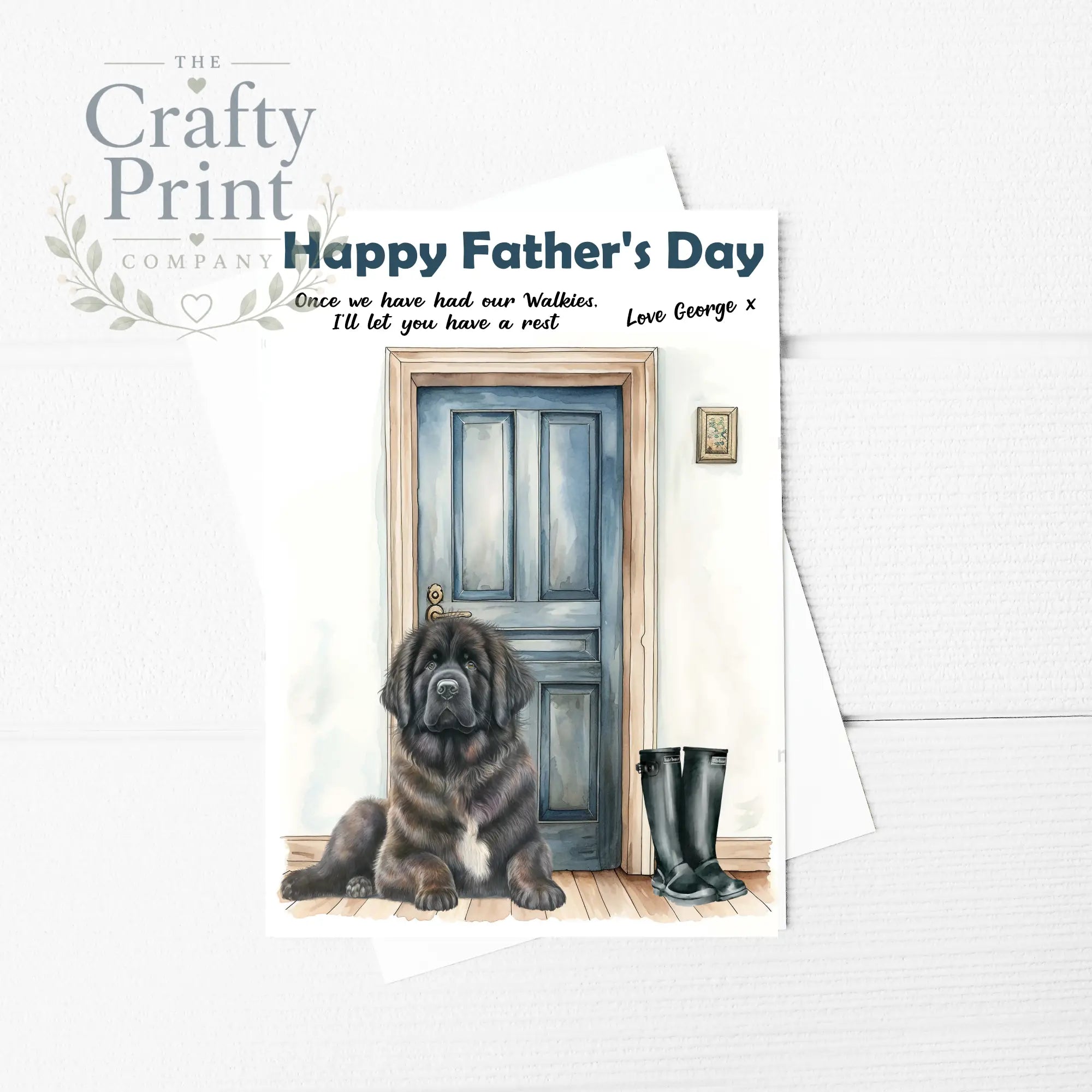 Happy Father’s Day Newfoundland Waiting A5 Card - Greeting