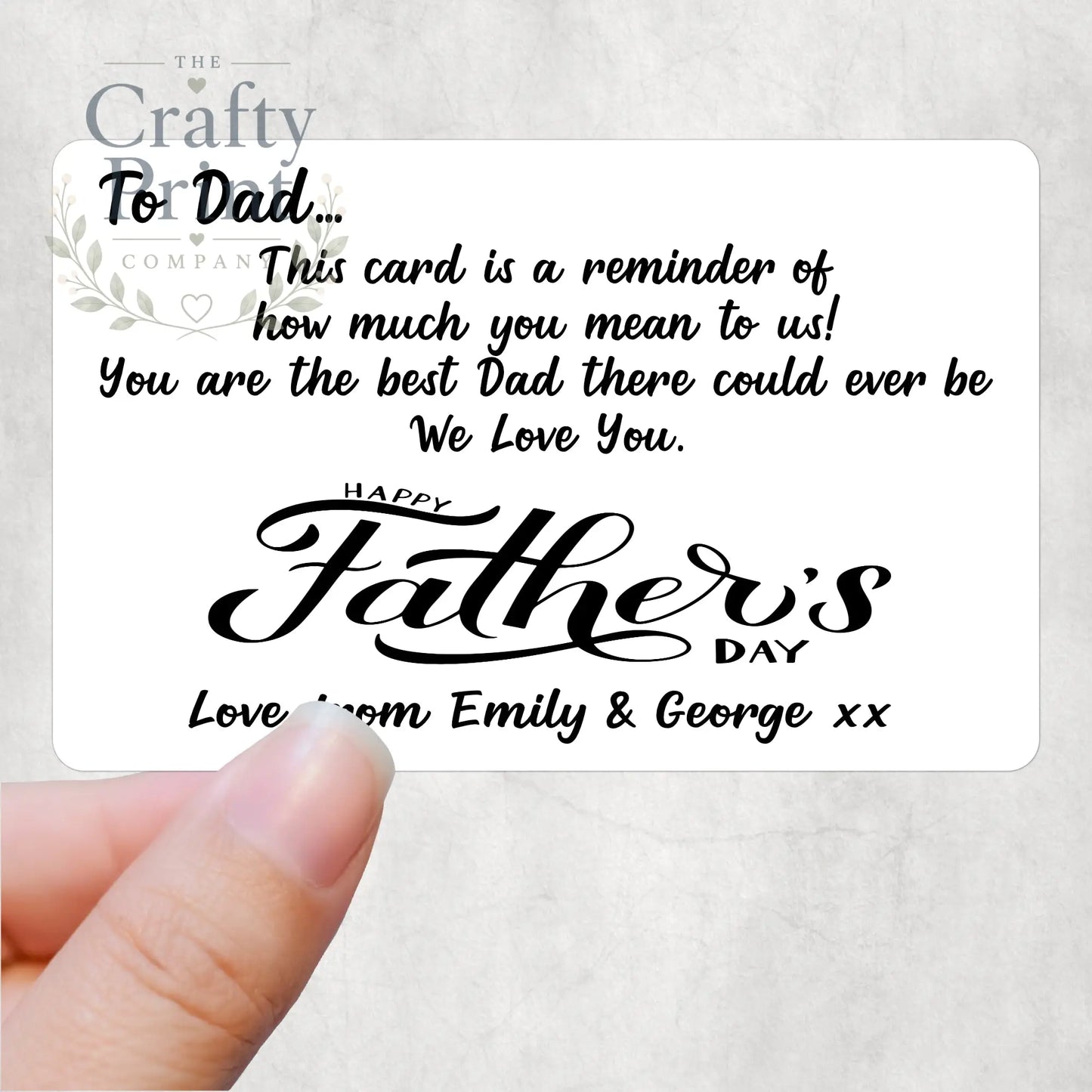 Happy Father’s Day Personalised Card for Wallet - Plastic