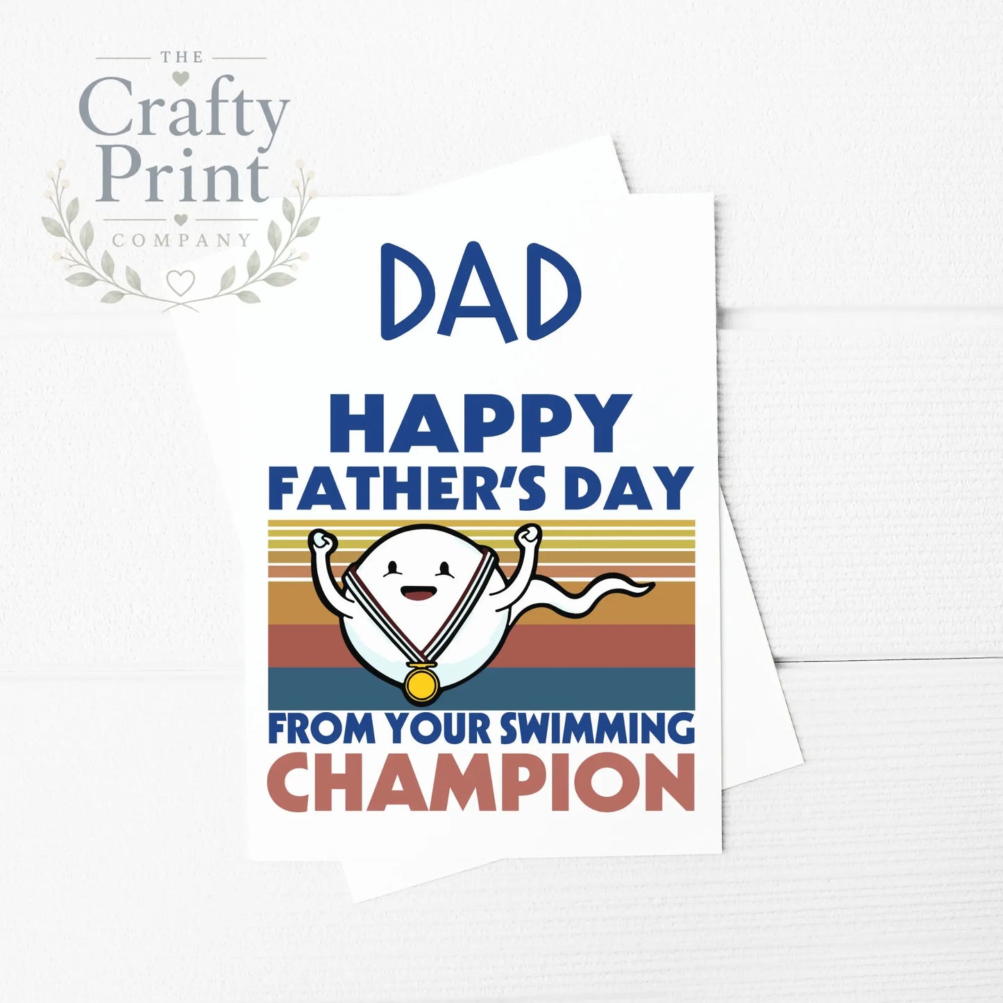 Happy Father’s Day Swimming Champion A5 Card & Envelope