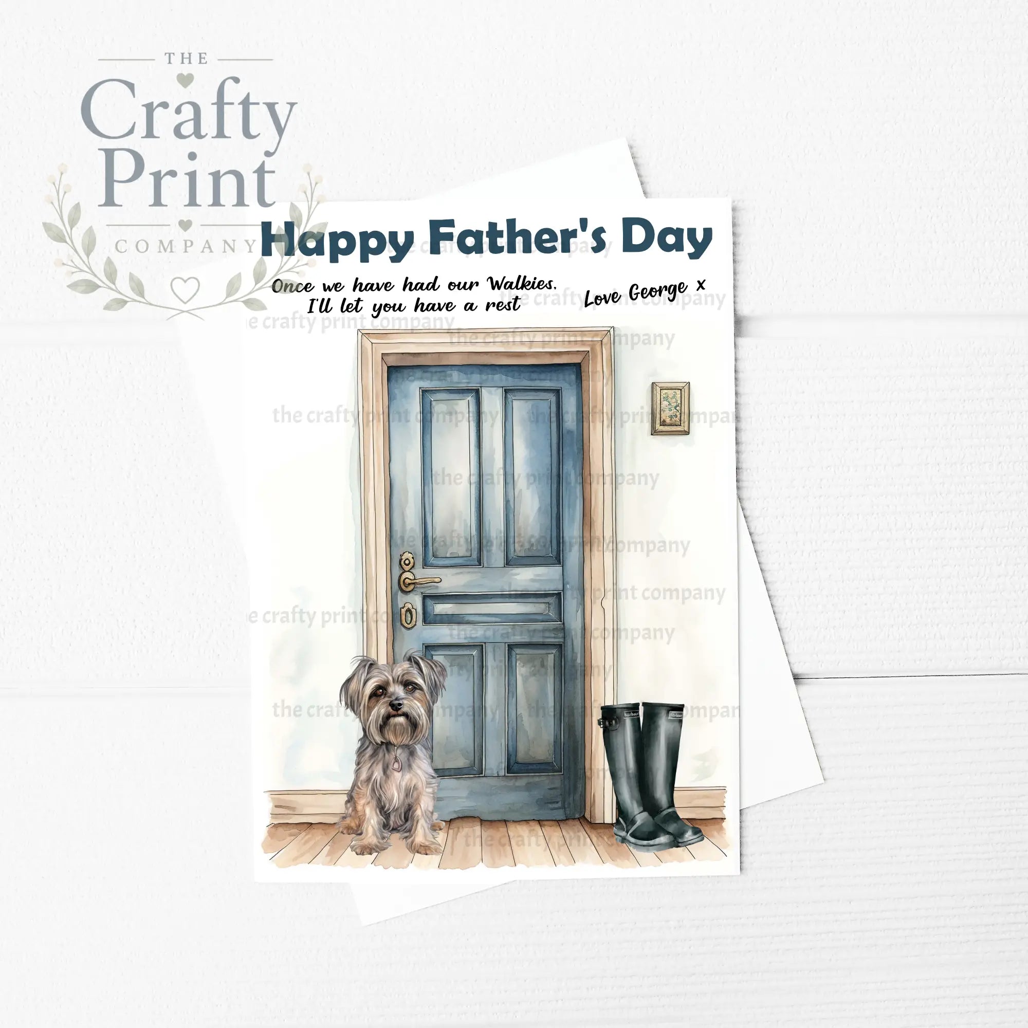 Happy Father’s Day Yorkshire Terrier Waiting A5 Card