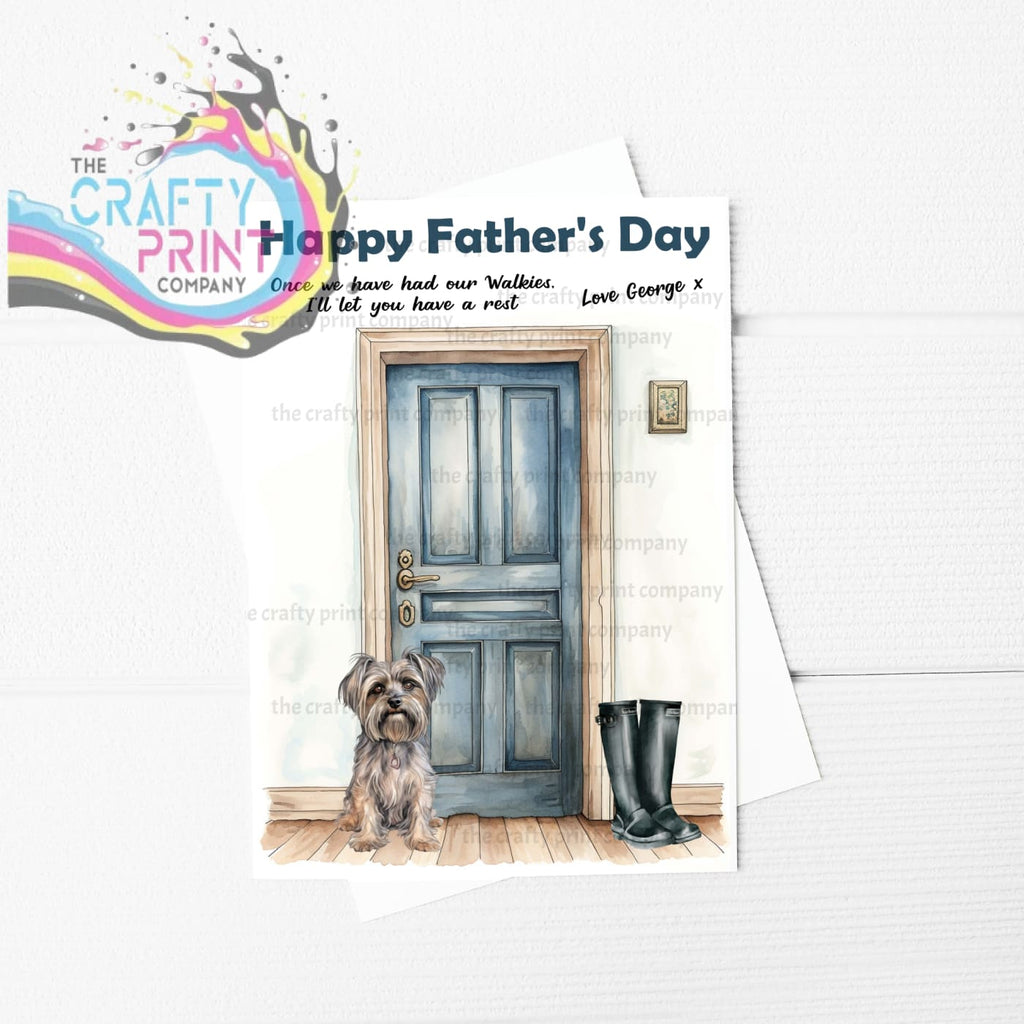 Happy Father’s Day Yorkshire Terrier Waiting A5 Card