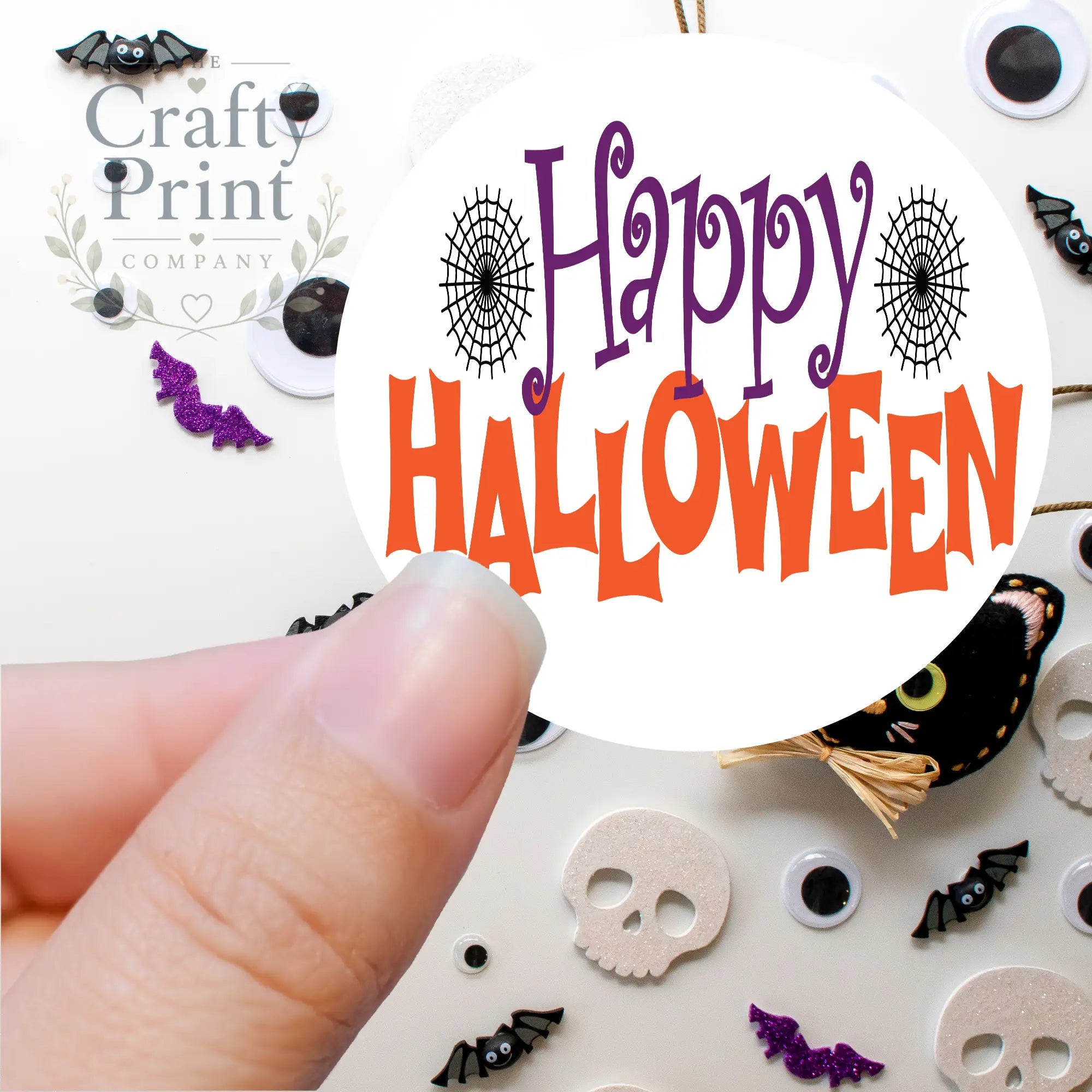 Happy Halloween Web Printed Sticker - Decorative Stickers