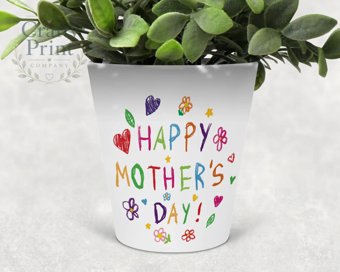 Happy Mother’s Day Child Drawing Plant Pot - Home & Garden