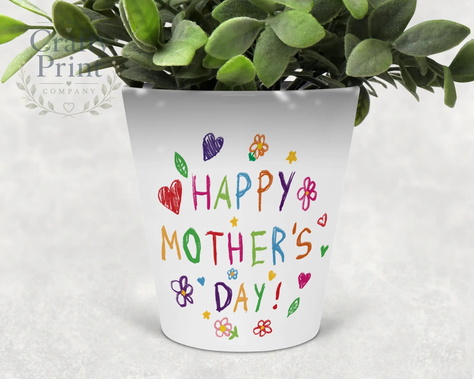 Happy Mother’s Day Child Drawing Plant Pot - Home & Garden