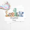 Happy Number Birthday Safari Animals Personalised A5 Card