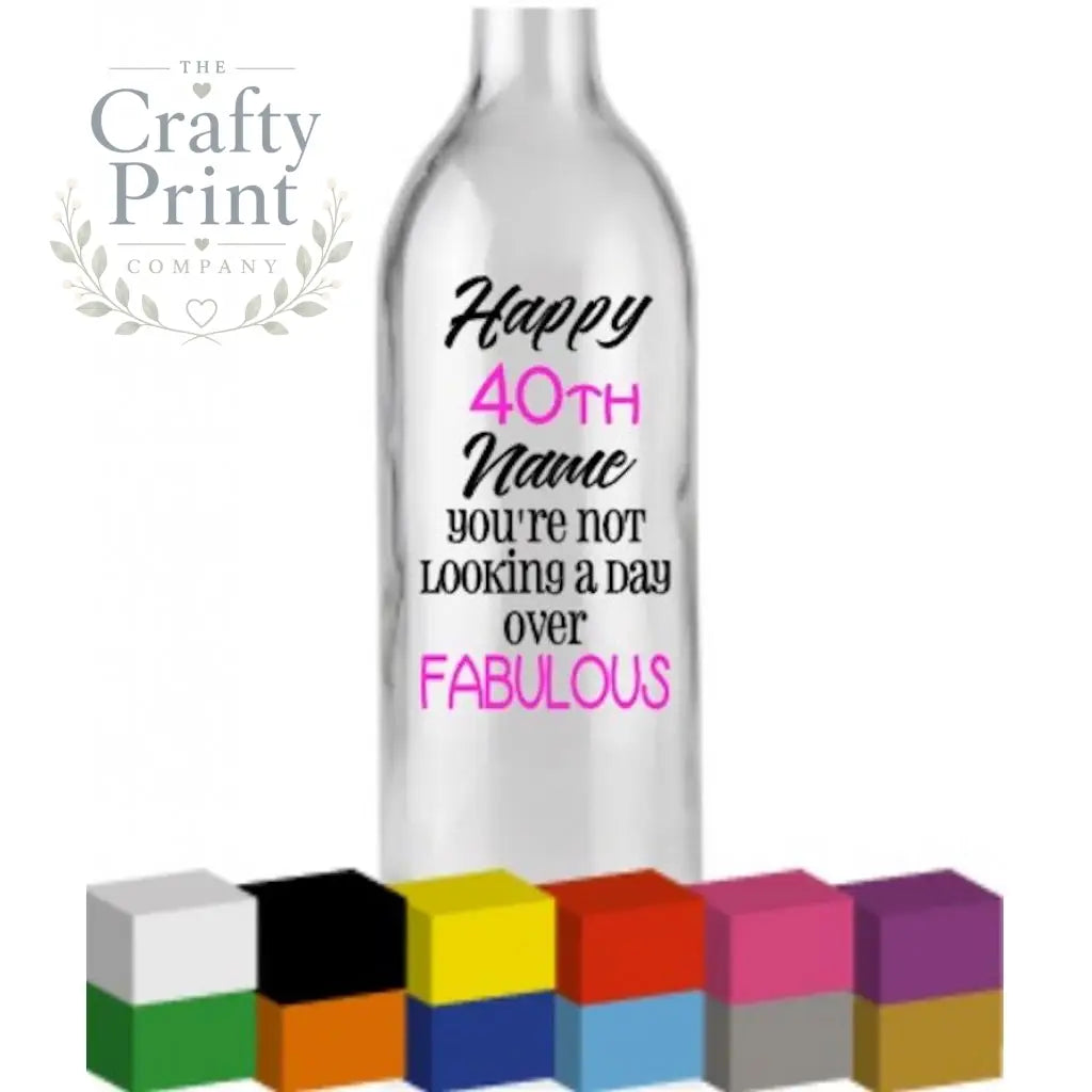 Happy Number Birthday Personalised Bottle Vinyl Decal
