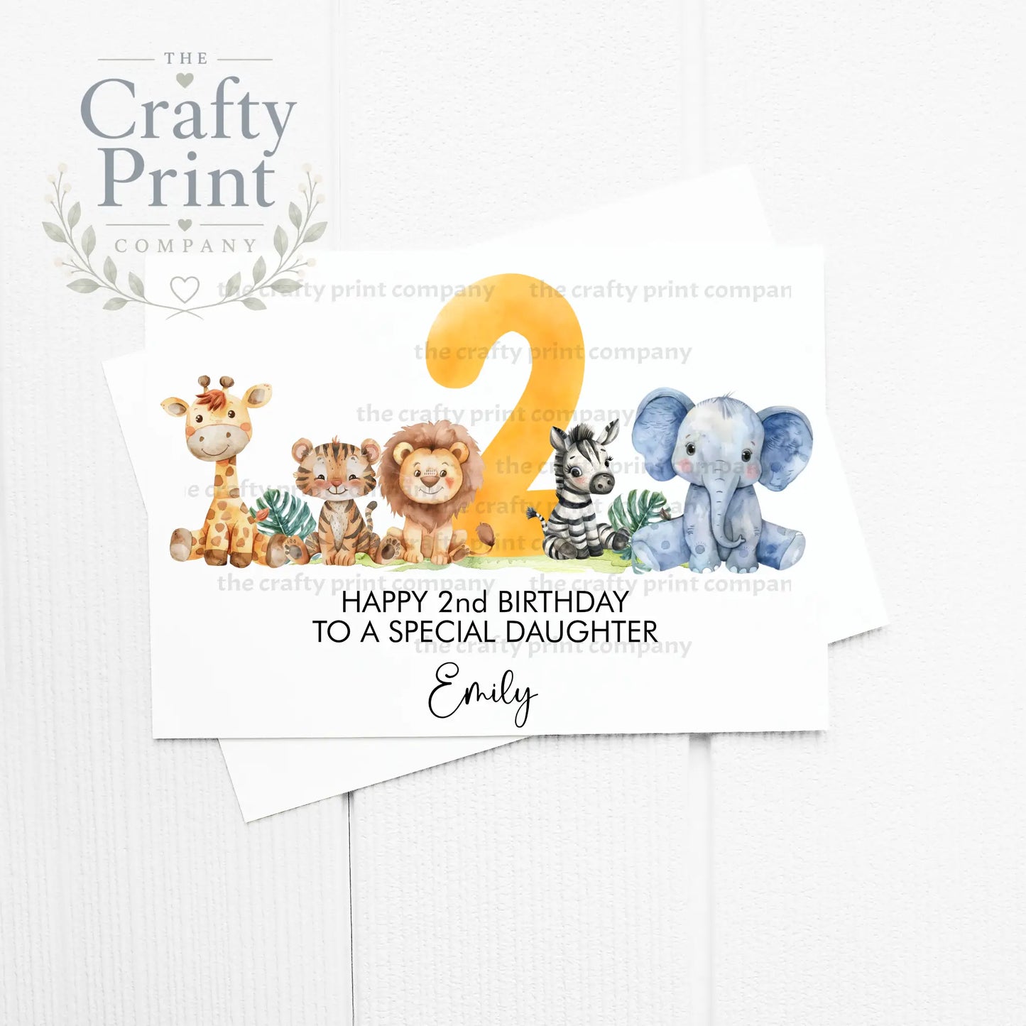 Happy Number Birthday Safari Animals Personalised A5 Card