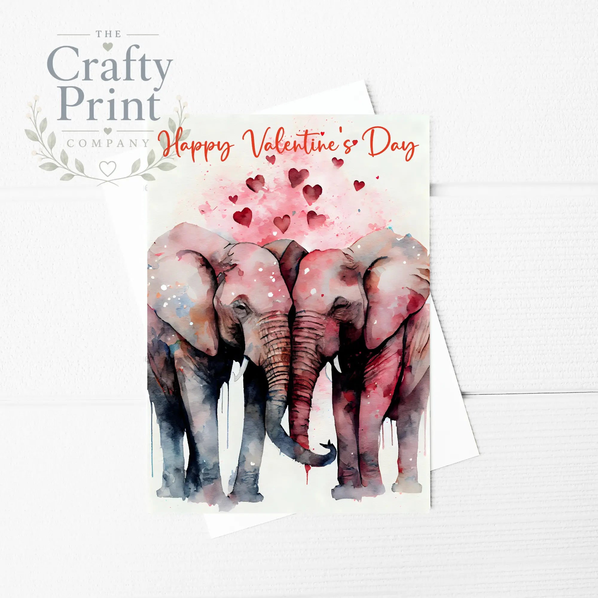 Happy Valentine’s Day Elephants A5 Card - Greeting & Note