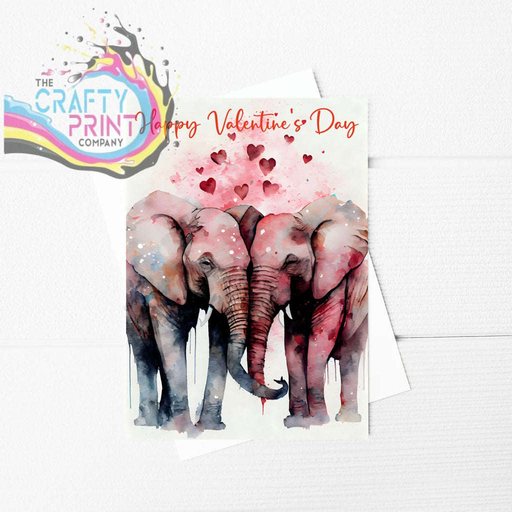 Happy Valentine’s Day Elephants A5 Card - Greeting & Note