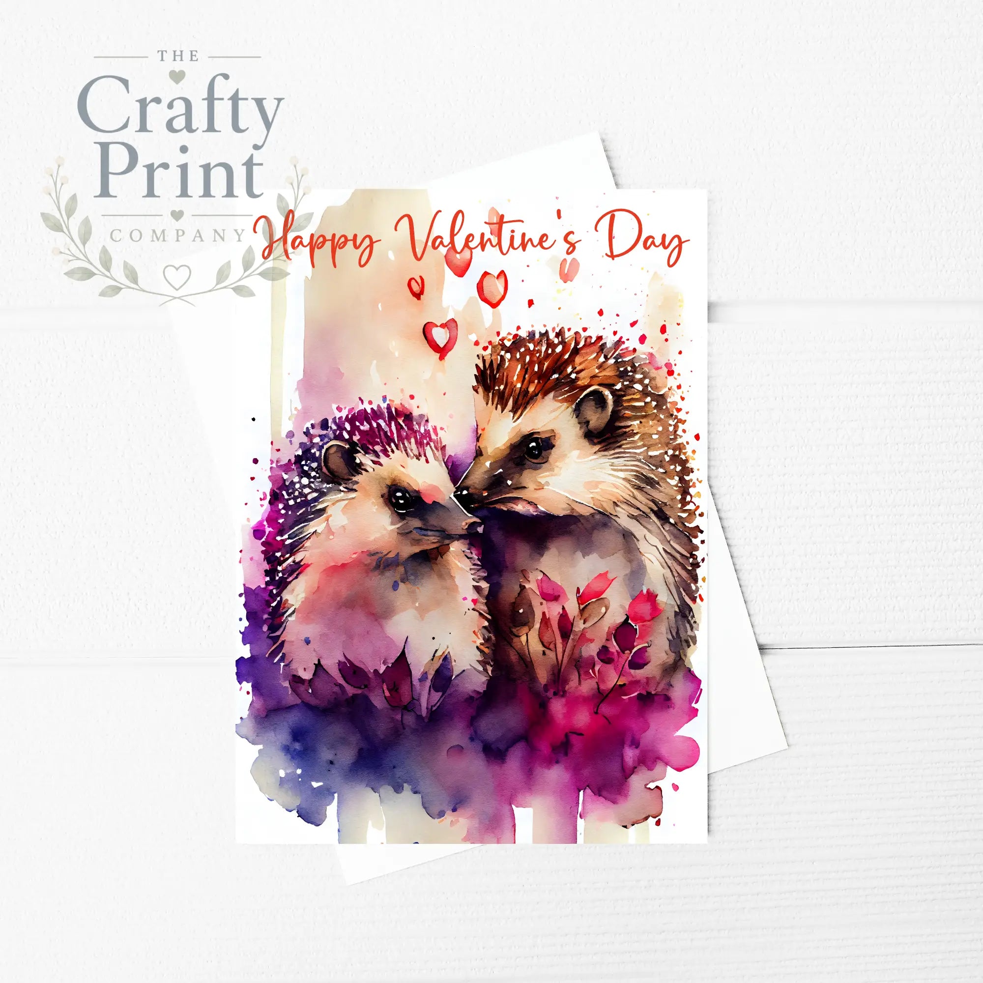 Happy Valentine’s Day Hedgehogs A5 Card - Greeting & Note