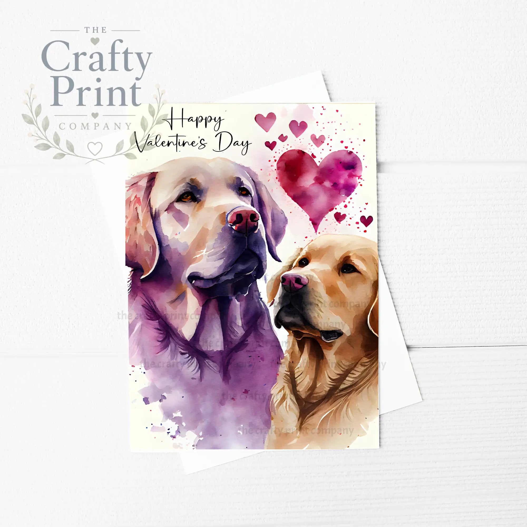 Happy Valentine’s Day Labrador Dogs A5 Card - Greeting &