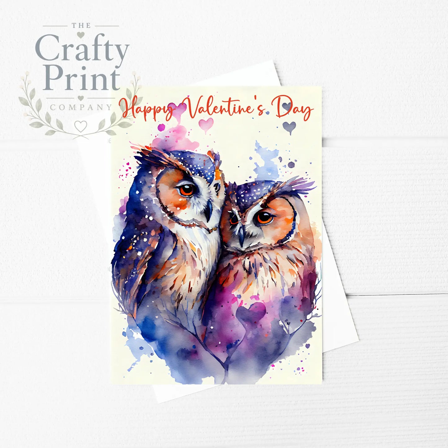 Happy Valentine’s Day Owls A5 Card - Greeting & Note Cards