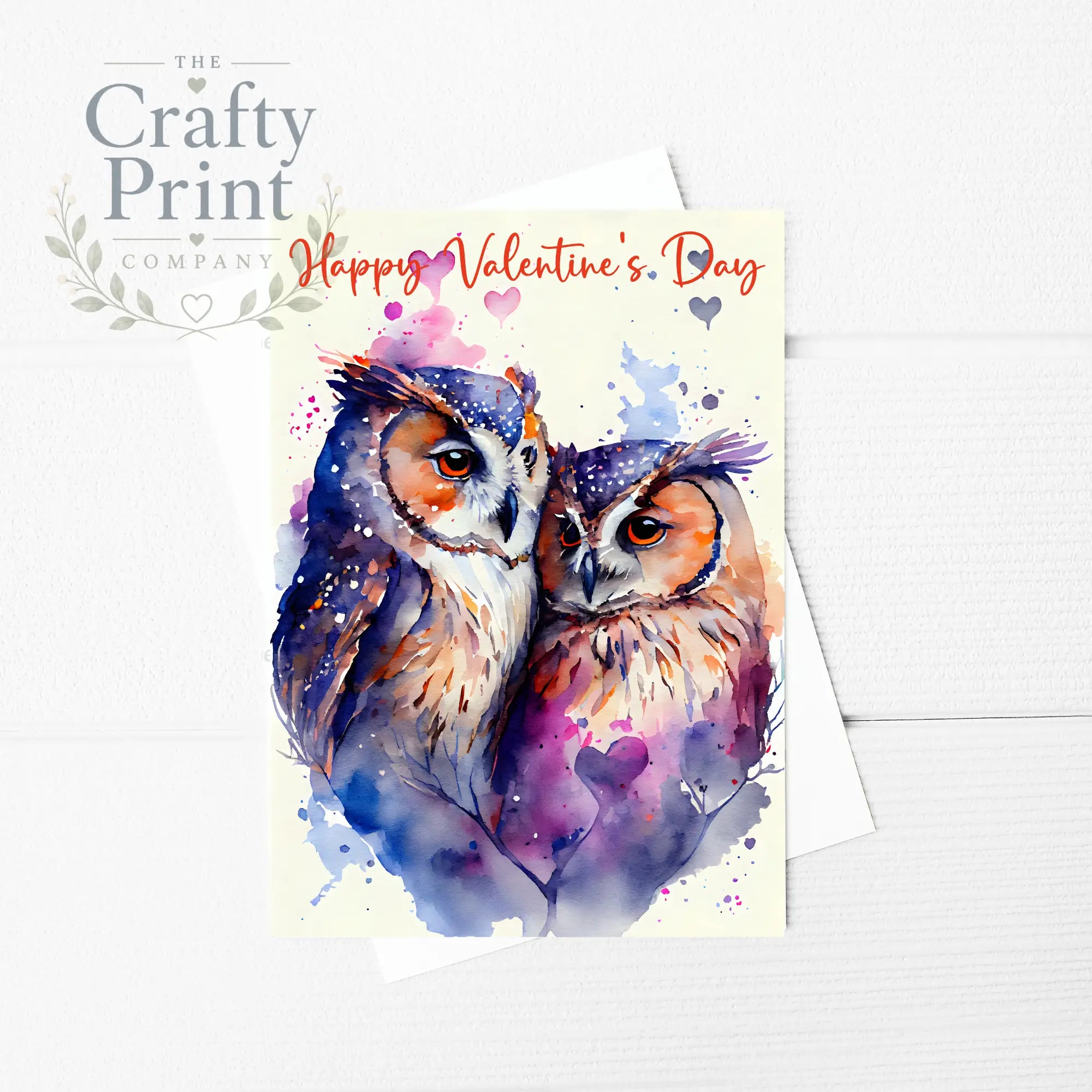 Happy Valentine’s Day Owls A5 Card - Greeting & Note Cards