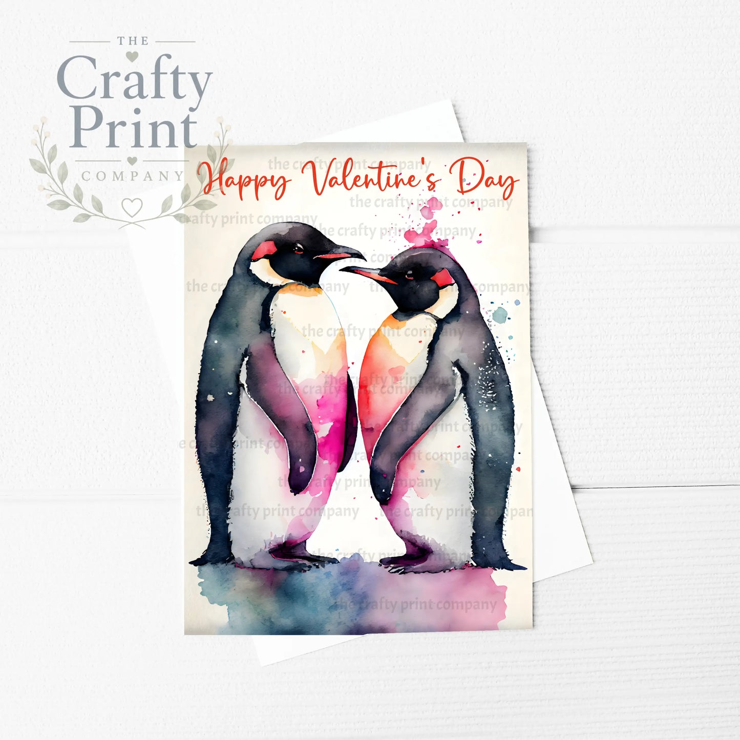 Happy Valentine’s Penguins A5 Card - Greeting & Note Cards