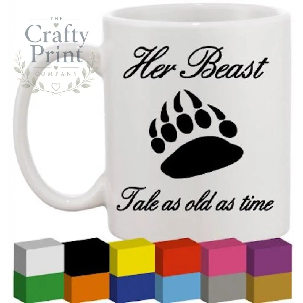 Her Beast Glass / Mug / Cup Decal / Sticker - Decorative