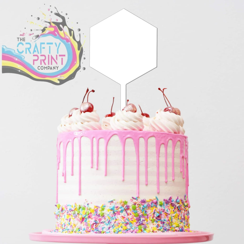 Hexagon Blank Acrylic Cake Topper