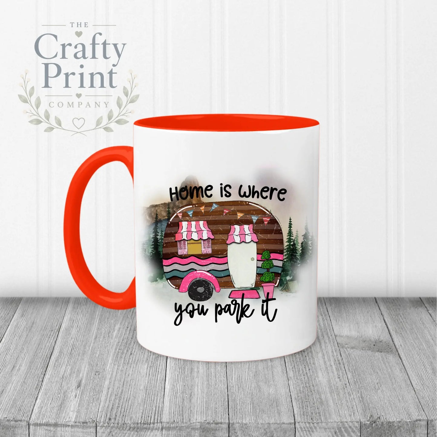Home is where you park it Mug - Red Handle & Inner - Mugs