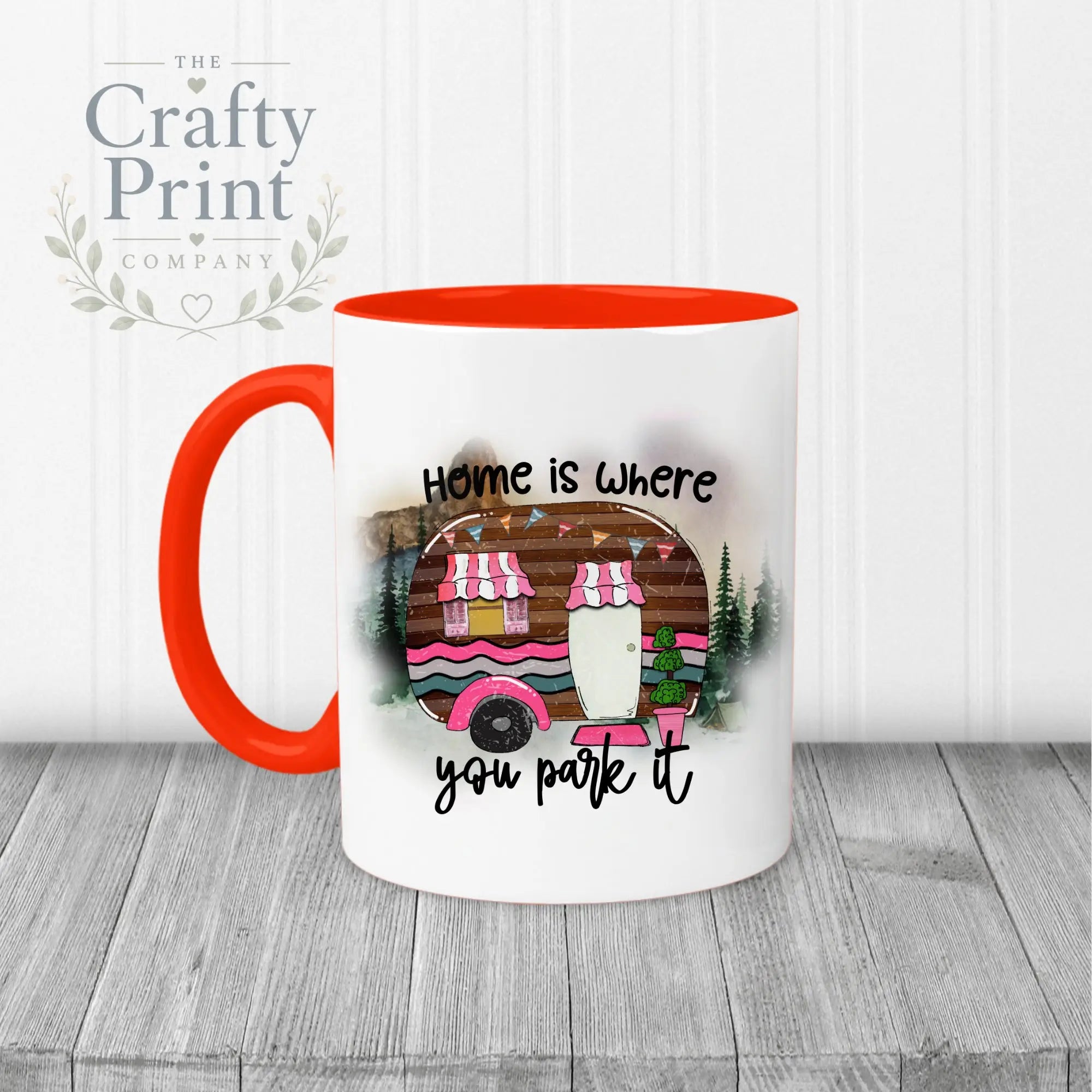 Home is where you park it Mug - Red Handle & Inner - Mugs