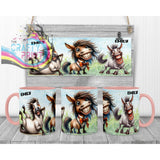 Horse Funny Faces Mug - Pink Handle & Inner - Mugs