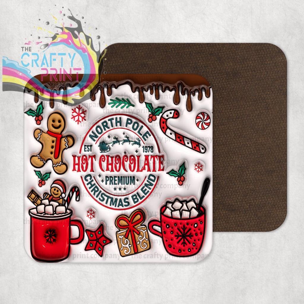 Hot Chocolate Christmas Blend Inflated Coaster - Coasters