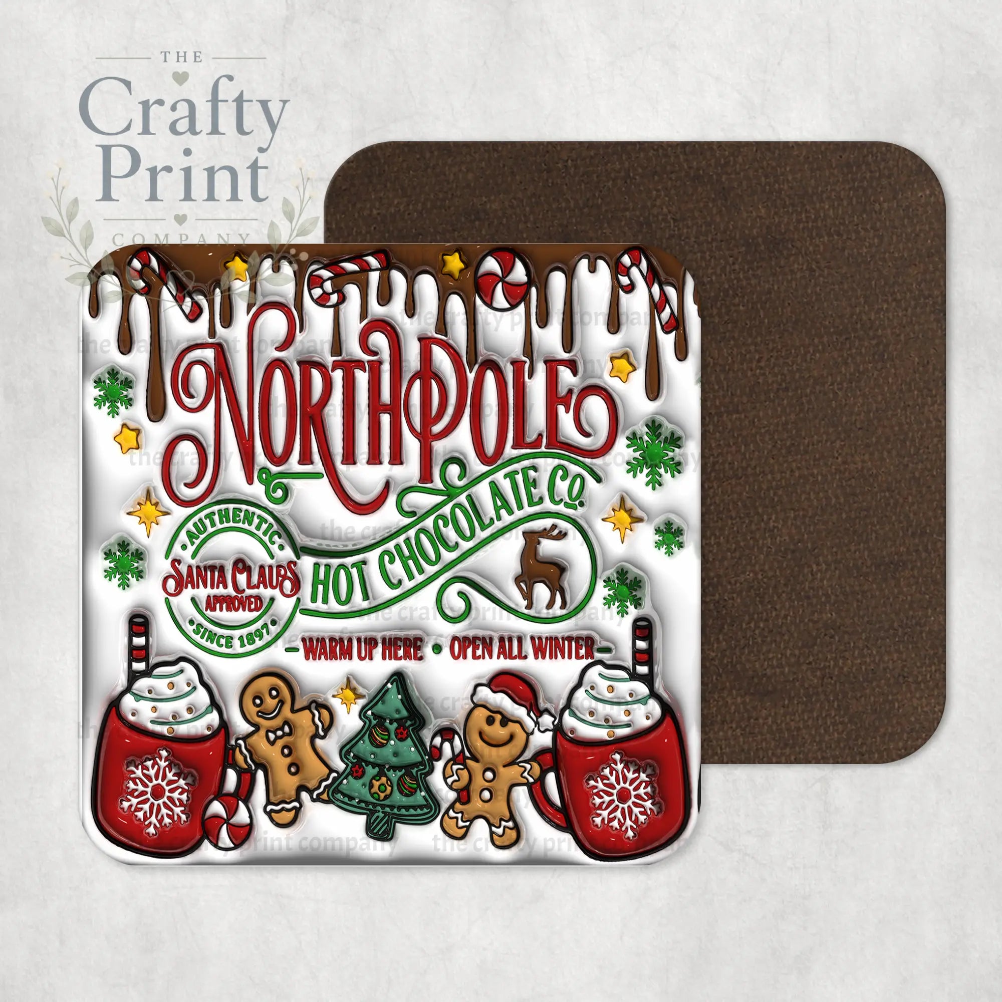 Hot Chocolate Northpole Inflated Coaster - Coasters