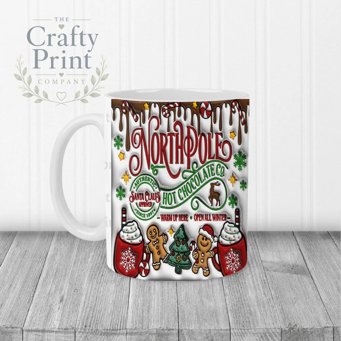 Hot Chocolate Northpole Inflated Mug - White Handle & Inner