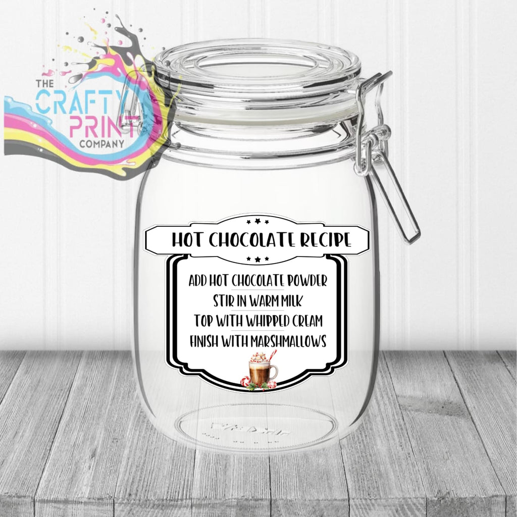 Hot Chocolate Recipe Jar Sticker