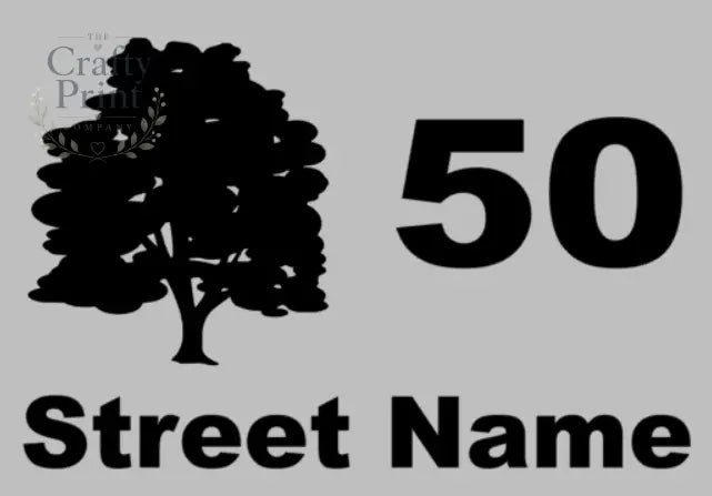 House Number Street Name with Silhouette Vinyl Sticker