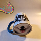 Husky Mug with Hidden Mouth Design – Fun Novelty Dog Lover