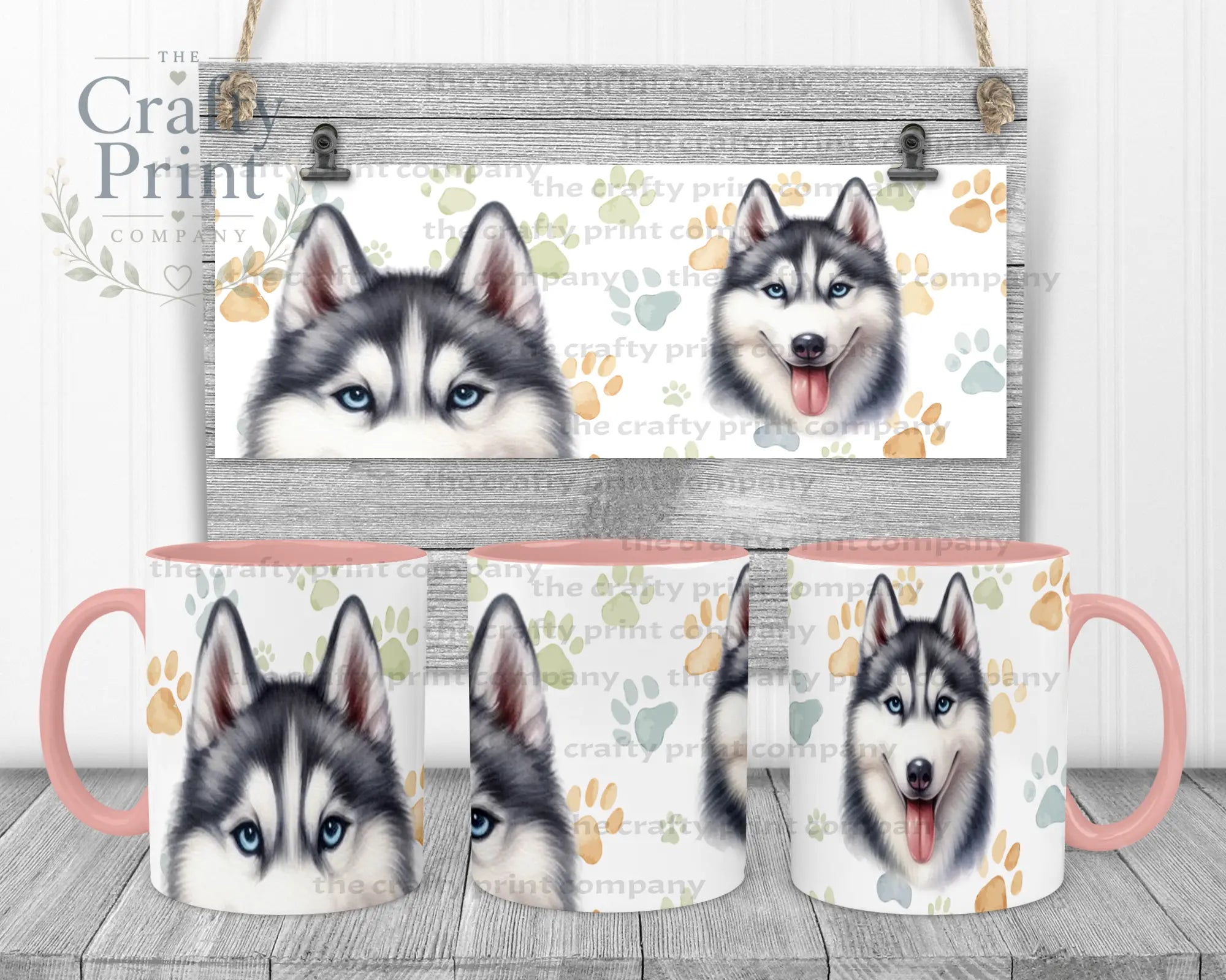 Husky Mug with Hidden Mouth Design – Fun Novelty Dog Lover