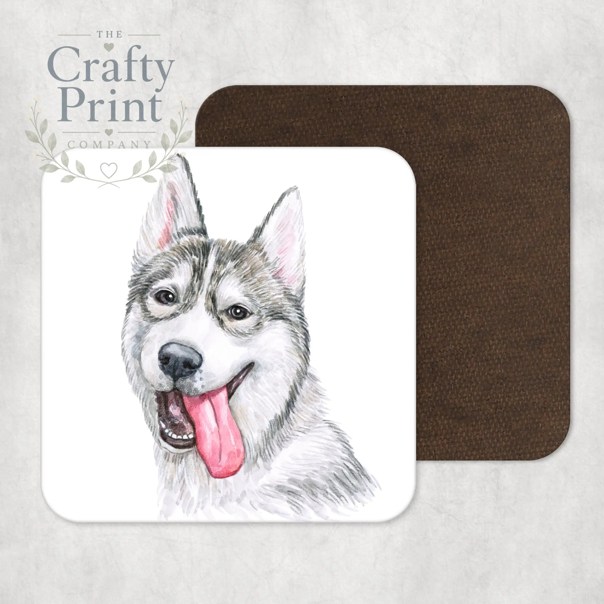 Husky Tongue Out Coaster - Coasters