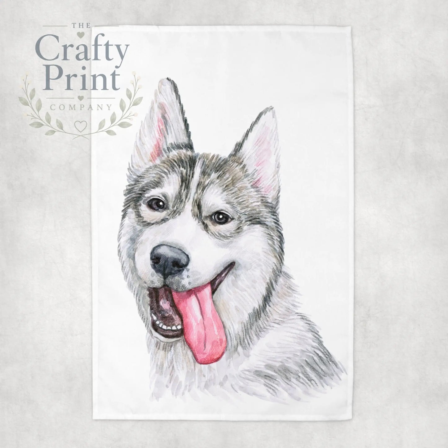 Husky Tongue Out Tea Towel - Kitchen Towels