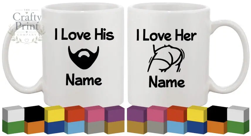 I love his her Glass / Mug / Cup Decal / Sticker