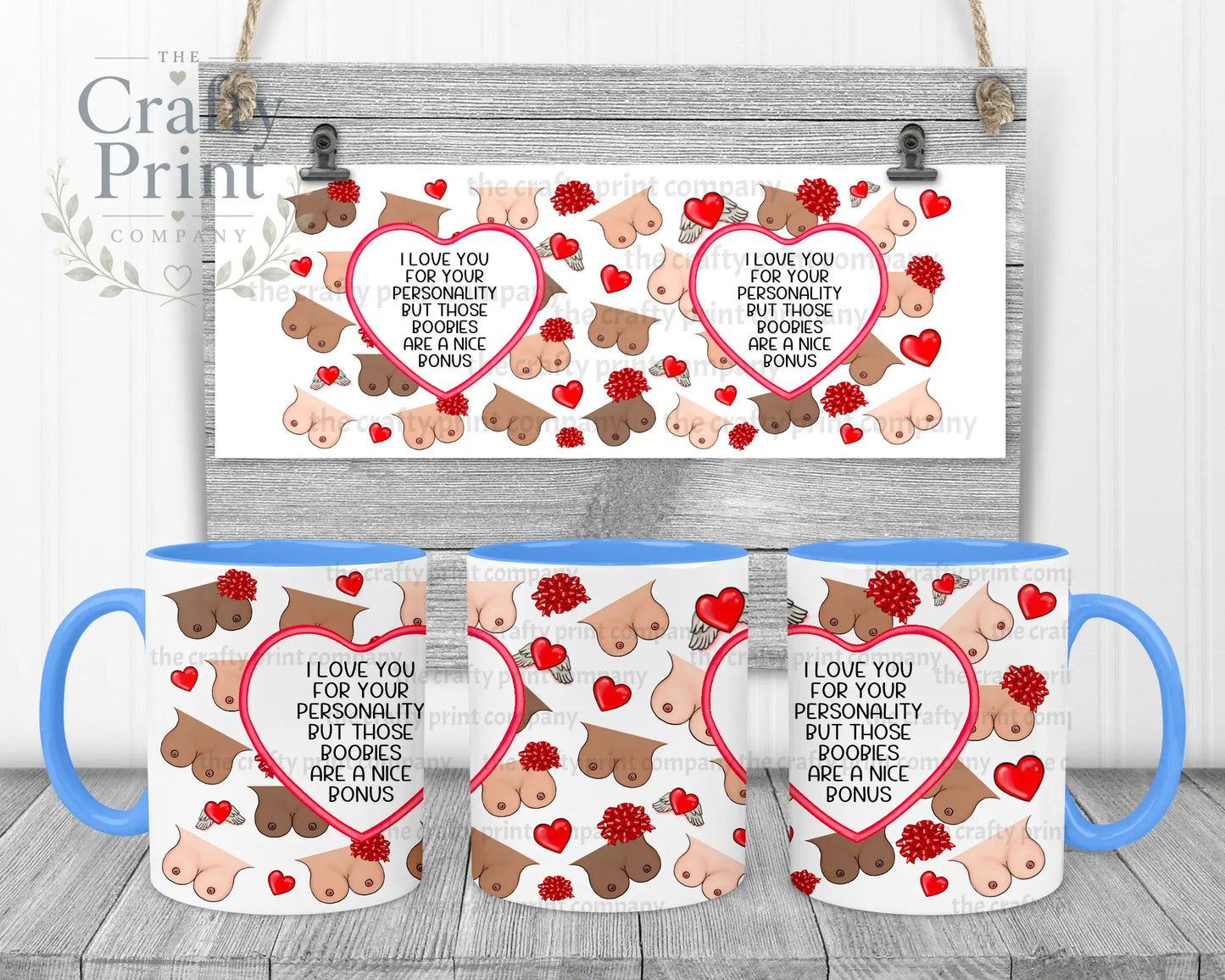 I love you for your personality Boobies Mug - 11oz Ceramic