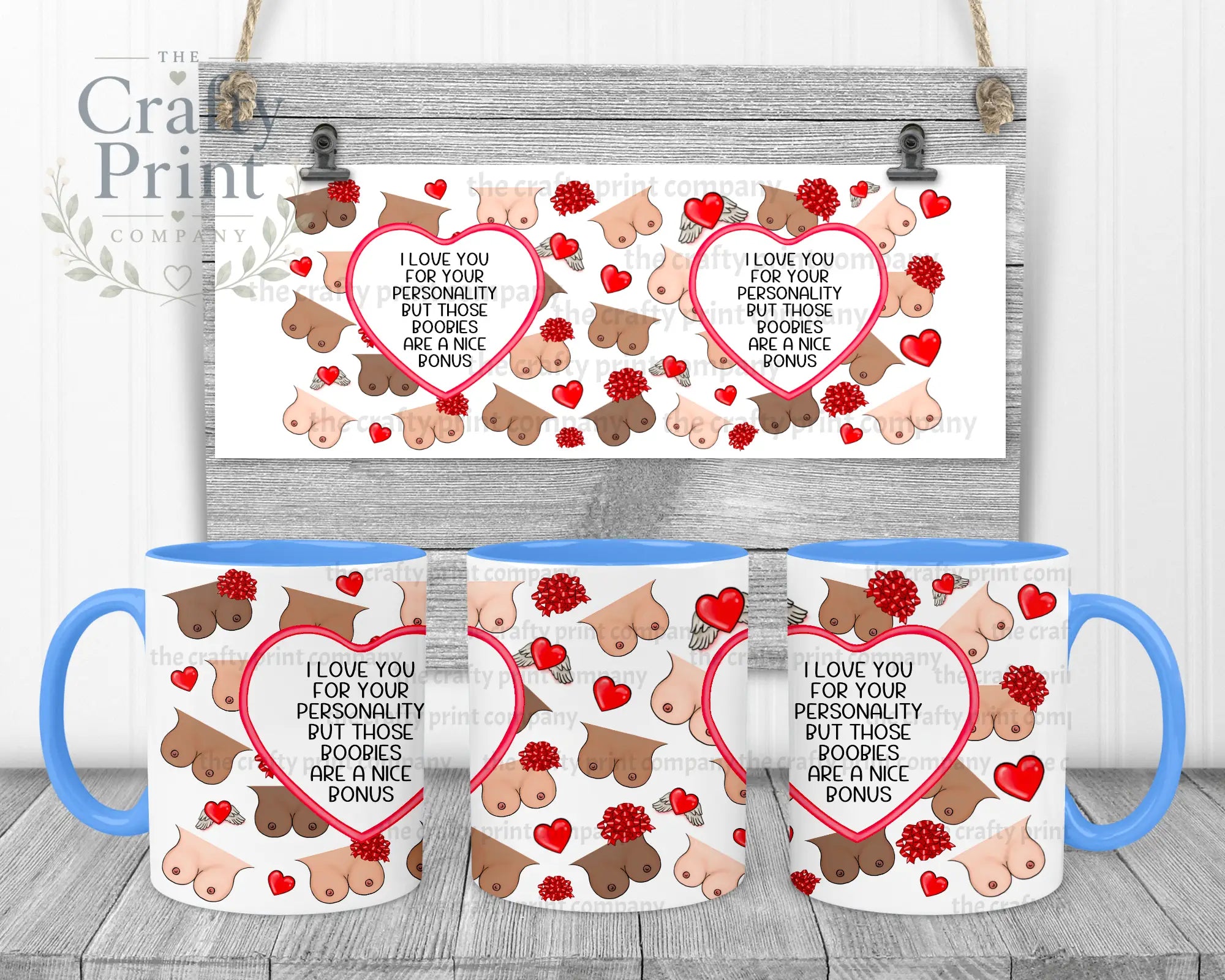 I love you for your personality Boobies Mug - 11oz Ceramic