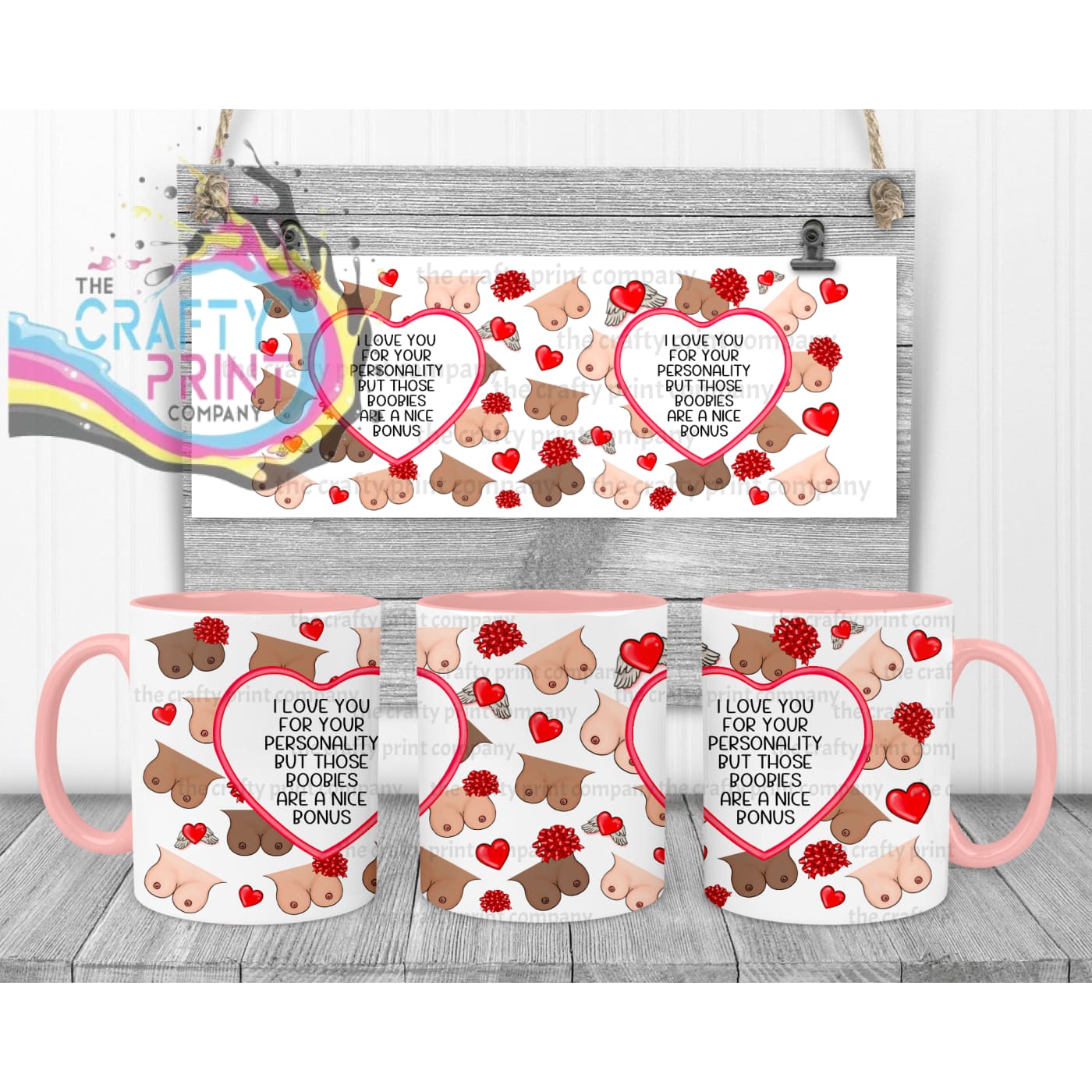 I love you for your personality Boobies Mug - 11oz Ceramic
